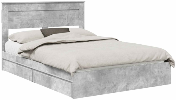 vidaXL Aufbewahrungsbett Beton Grau 150 x 200 cm Holzwerkstoff 3409905