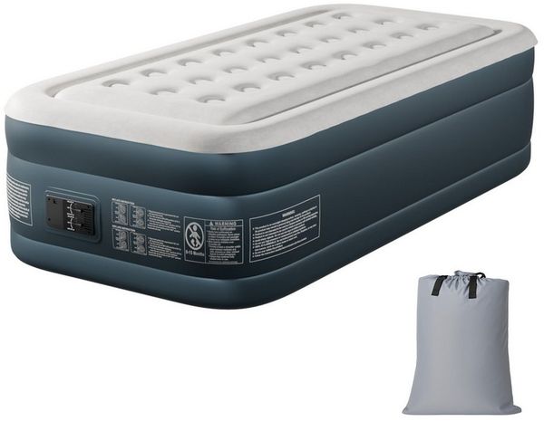 LALAHO Luftmatratze mit eingebauter Pumpe,Isomatte Camping Outdoor,190 x 99 x 45CM, Einzel-Luftbett, selbstaufblasend, wasserdicht, inkl. Pumpe, Tasche