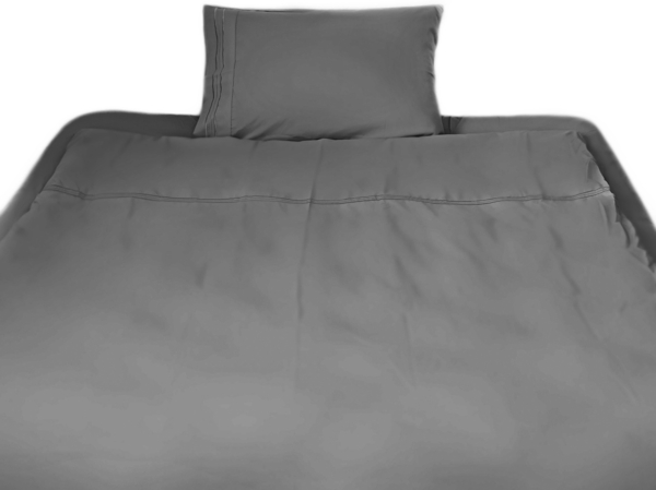 3 tlg. Bettwäschen-Set mit Kissenbezug 50x70 cm, Deckenbezug 135x200 cm und Bettlaken Anthrazit Bild 2