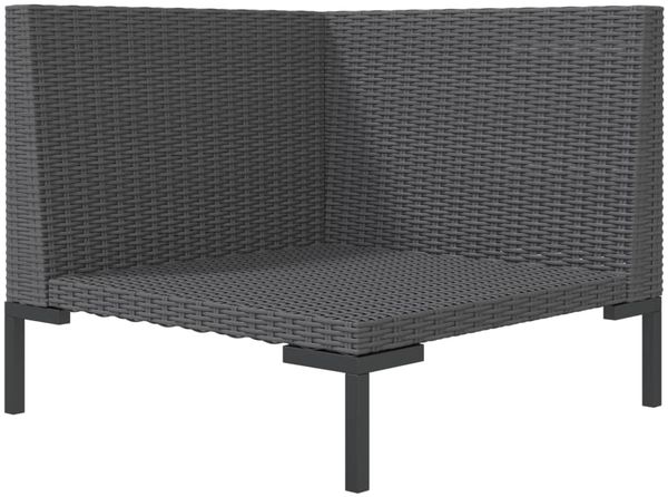 vidaXL Gartensofa mit Kissen Halbrundes Poly Rattan 318601 Bild 3
