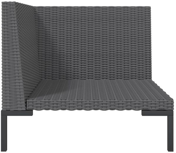 vidaXL Gartensofa mit Kissen Halbrundes Poly Rattan 318601 Bild 4