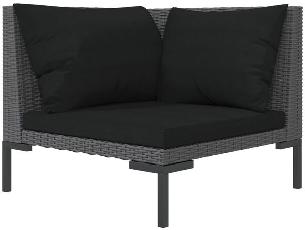 vidaXL Gartensofa mit Kissen Halbrundes Poly Rattan 318601 Bild 2