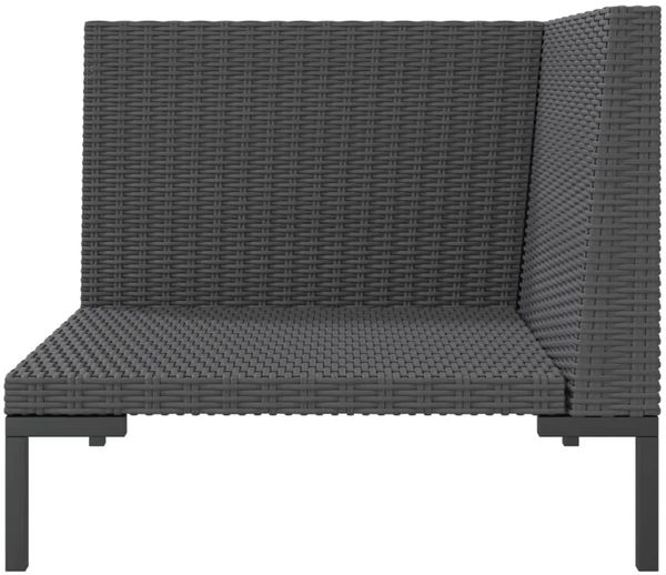 vidaXL Gartensofa mit Kissen Halbrundes Poly Rattan 318601 Bild 5