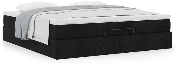 vidaXL Ottoman-Bett mit Matratzen Schwarz 200x200 cm Stoff 3311136 Bild 4