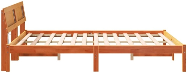vidaXL Bettrahmen Wachsbraun 150 x 200 cm Massives Kiefernholz 872817 Bild 5