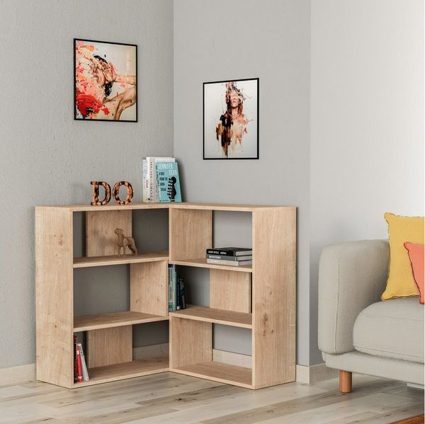 Decortie Bücherregal Molly, Modernes Eck-Mehrzweck Bücherregal, Nr. 3, 157,5 x 30 x 89 cm