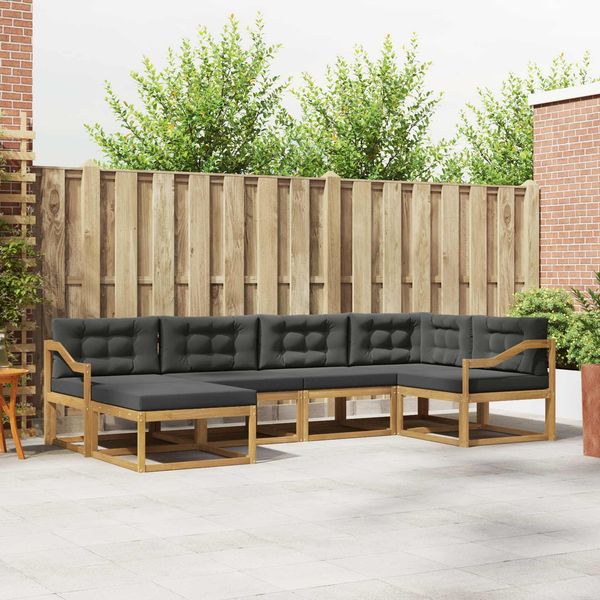 vidaXL Outdoor-Sofagarnitur 5 pcs Weiß und Anthrazit Polyester 3386706