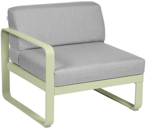 Bellevie Lounge 1-Sitzer Modul 65 Lindgrün 79 Flanellgrau Links