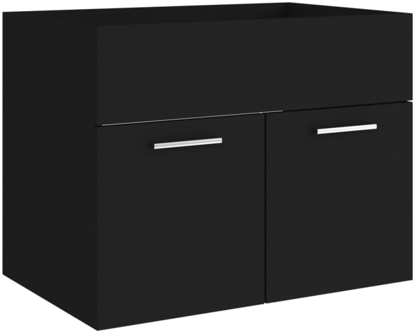 vidaXL Waschbeckenunterschrank Schwarz 60x38,5x46 cm Holzwerkstoff 804648