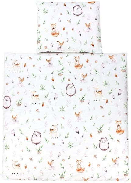 TupTam Babybettwäsche Baby Wiegenset 4-teilig Bettwäsche-Set: Bettdecke Bezug Kopfkissen