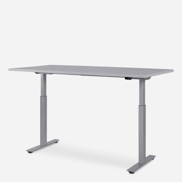 160 x 80 cm WRK21® SMART - Grau Uni / Grau elektrisch höhenverstellbarer Schreibtisch