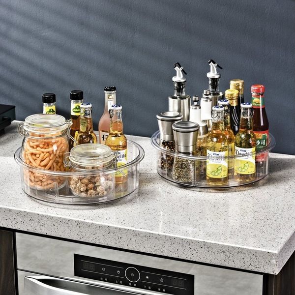 Creliv Gewürzregal Drehteller/Lazy Susan drehbar, Gewürzkarussell 30 cm für Küche, 360° Drehbar