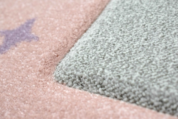 Carpetia Kinderteppich Spielteppich Kinderzimmer Teppich Hüpfspiel Regenbogen rosa grün creme, rund, Höhe: 13 mm Bild 3