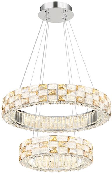 LED Pendelleuchte LIDIA, Chrom, Metall, Dimmbar, Höhenverstellbar