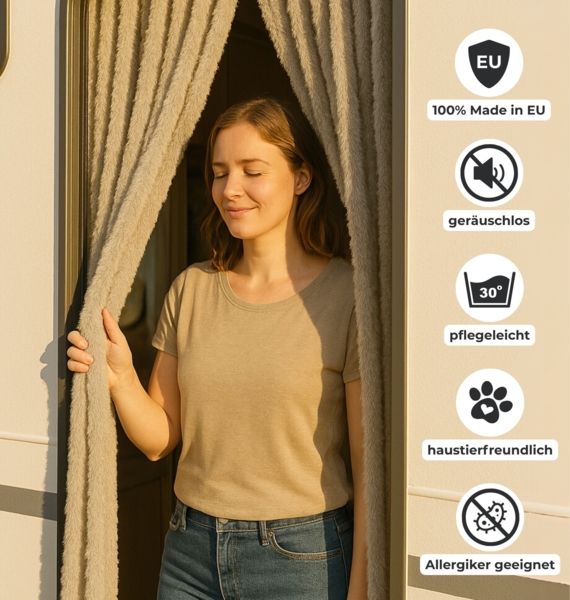 Flauschvorhang 140x220 Unistreifen rot Bild 3