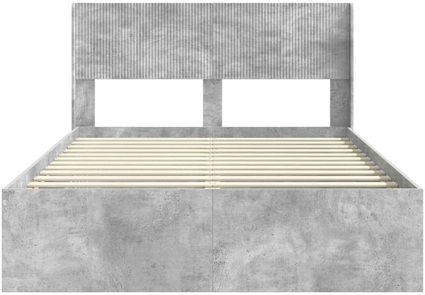 vidaXL Bettgestell mit Stauraum und Kopfteil Betongrau 150 x 200 cm 3414198 Bild 5