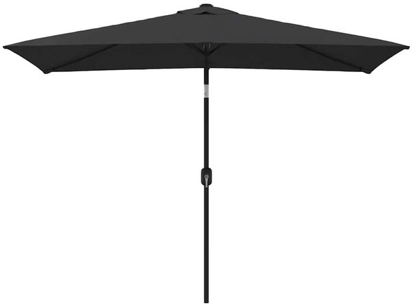 Sonnenschirm, Terrassenschirm mit Metall-Mast 300x200 cm Schwarz