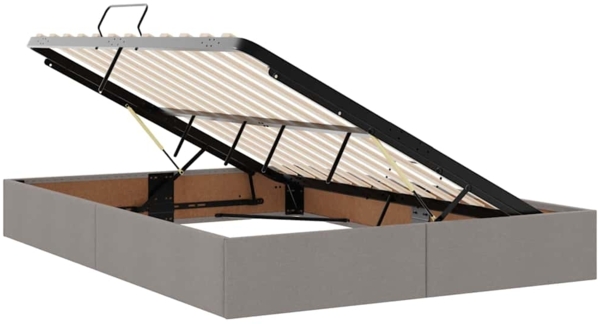 vidaXL Bett mit LED-Lichtleisten mit Kopfteil Taupe 140 x 190 cm Stoff 3372354 Bild 6