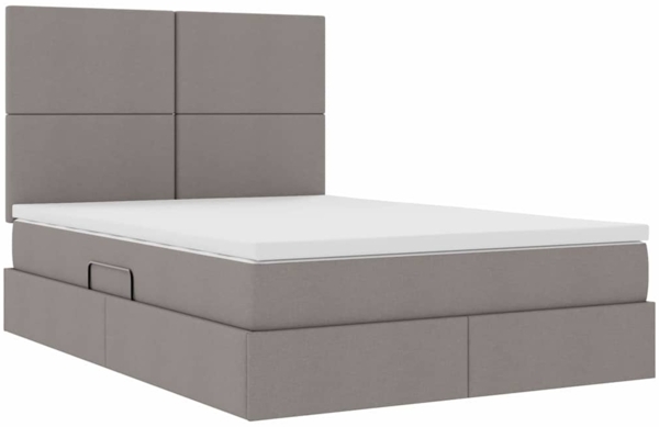 vidaXL Bett mit LED-Lichtleisten mit Kopfteil Taupe 140 x 190 cm Stoff 3372354 Bild 5