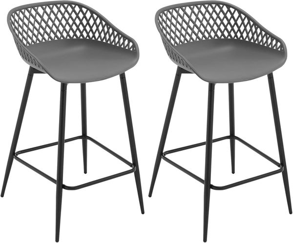 Woltu Barhocker (2 St), mit Metallbeinen, aus PP-Kunststoff, Outdoor Bar Terrasse