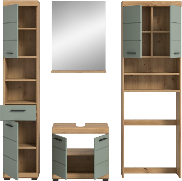 Xonox Scout Badkombination (B/H/T: 190x191x34 cm) in Salbei und Artisan Eiche Nachbildung Bild 3