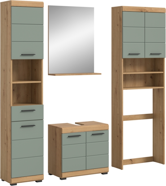 Xonox Scout Badkombination (B/H/T: 190x191x34 cm) in Salbei und Artisan Eiche Nachbildung Bild 1