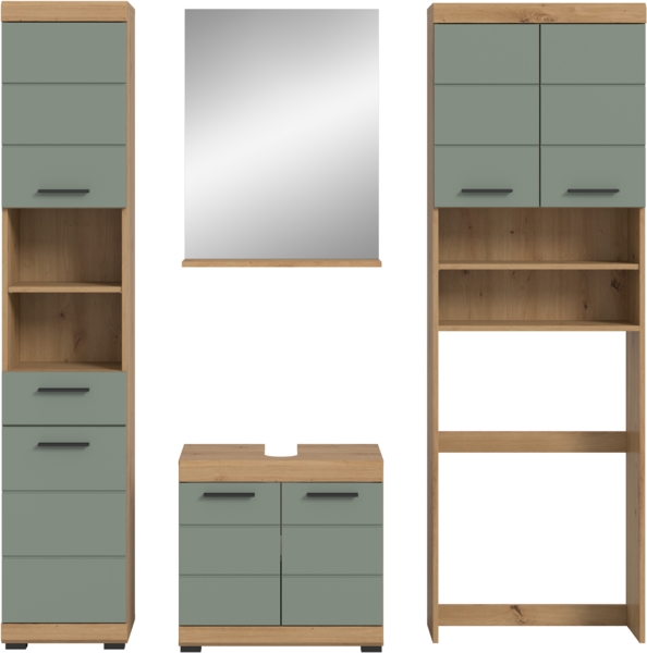 Xonox Scout Badkombination (B/H/T: 190x191x34 cm) in Salbei und Artisan Eiche Nachbildung Bild 2