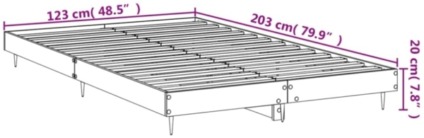 vidaXL Bettgestell Weiß 120x200 cm Holzwerkstoff 832149 Bild 2