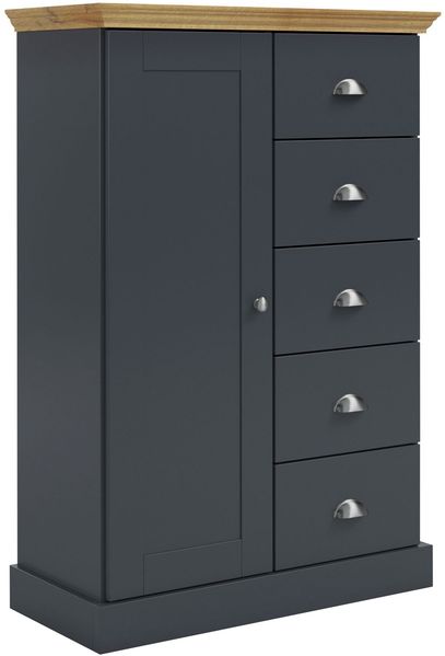 Hochkommode >Motala< in Anthrazit - 75x110x35cm (BxHxT)