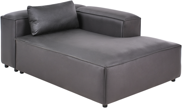 Linksseitige Chaiselongue BRANDE Stoff Schwarz Bild 4