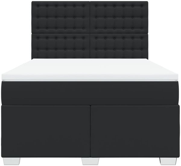 vidaXL Boxspringbett mit Matratze Schwarz 160x200 cm Kunstleder 3293028 Bild 6