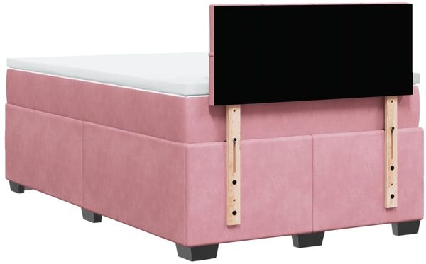 vidaXL Boxspringbett mit Matratze Rosa 120x200 cm Samt 3286287 Bild 10