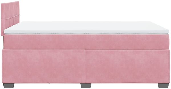 vidaXL Boxspringbett mit Matratze Rosa 120x200 cm Samt 3286287 Bild 9