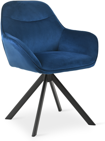 GOEURVANT 1370 Esszimmerstühle 4er-Set, 360° Drehbar, Samt - Preußischblau Bild 6