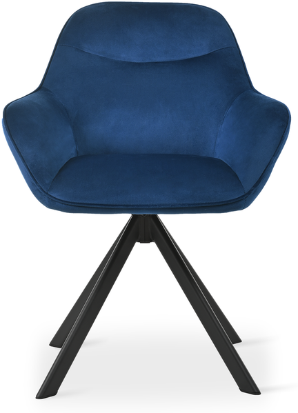 GOEURVANT 1370 Esszimmerstühle 4er-Set, 360° Drehbar, Samt - Preußischblau Bild 2