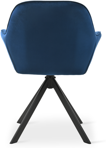GOEURVANT 1370 Esszimmerstühle 4er-Set, 360° Drehbar, Samt - Preußischblau Bild 5