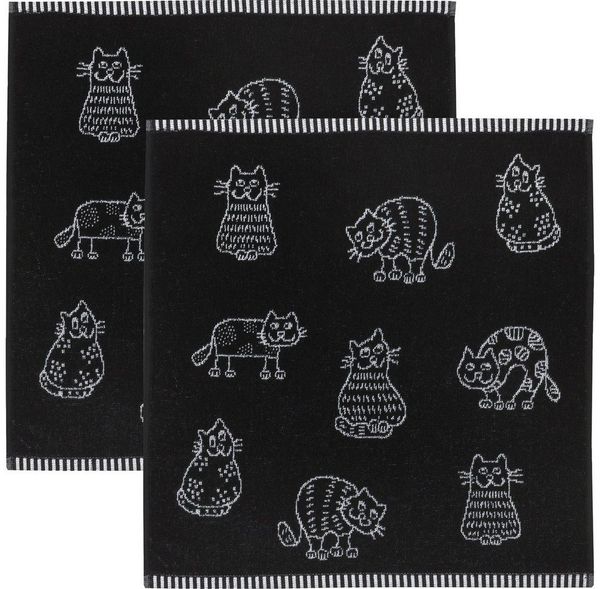 Kracht Geschirrtuch Frottier-Geschirrtuch 2er-Pack, Baumwolle Motiv