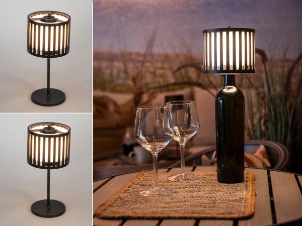 2er SET Akku Tischleuchten, mit abnehmbaren Leuchtenkopf, Höhe 29cm