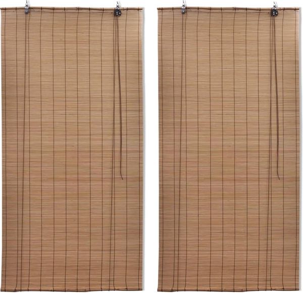 vidaXL Bambusrollo, Braun, 150 cm x 2,2 m, 2 Rollo