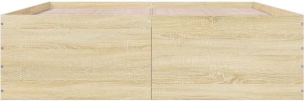 vidaXL Bettgestell Sonoma-Eiche 150x200 cm Holzwerkstoff 3280918 Bild 4