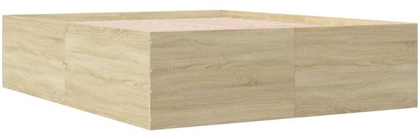 vidaXL Bettgestell Sonoma-Eiche 150x200 cm Holzwerkstoff 3280918 Bild 3