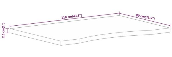 vidaXL Schreibtischplatte mit Aussparung 110x80x2,5cm Massivholz Mango 370206 Bild 8