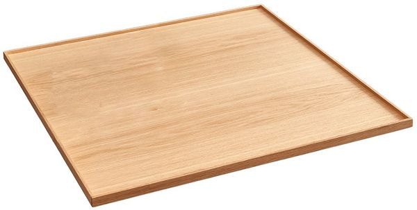 KAWOLA Holztablett MADELINE Eiche natur groß für Hocker 2 x 70 x 70 cm
