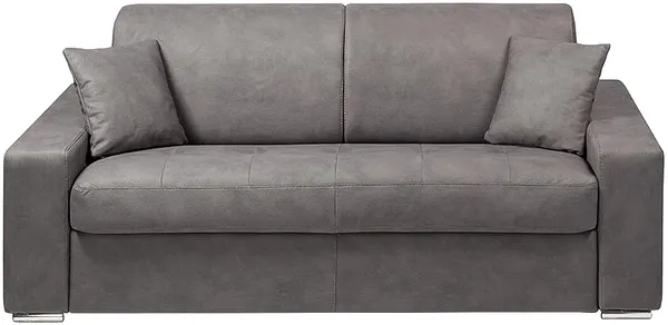 Schlafsofa 2-Sitzer Stoff EMIR - Grau - Liegefläche: 120 cm - Matratzenhöhe: 18 cm