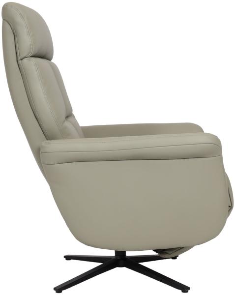 Relaxsessel HWC-L10, Design Fernsehsessel TV-Sessel Liegesessel, Liegefunktion drehbar, Voll-Leder ~ grau Bild 7