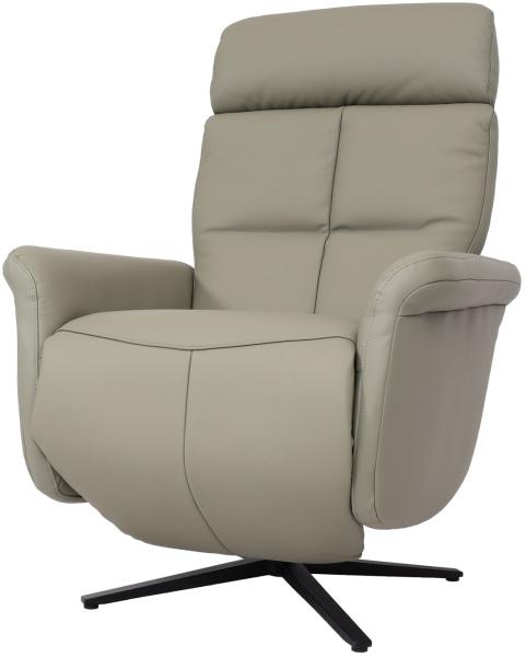 Relaxsessel HWC-L10, Design Fernsehsessel TV-Sessel Liegesessel, Liegefunktion drehbar, Voll-Leder ~ grau Bild 6