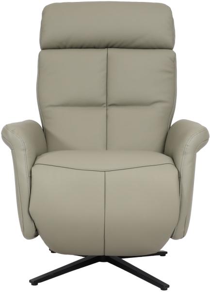 Relaxsessel HWC-L10, Design Fernsehsessel TV-Sessel Liegesessel, Liegefunktion drehbar, Voll-Leder ~ grau Bild 5