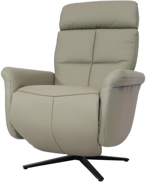 Relaxsessel HWC-L10, Design Fernsehsessel TV-Sessel Liegesessel, Liegefunktion drehbar, Voll-Leder ~ grau