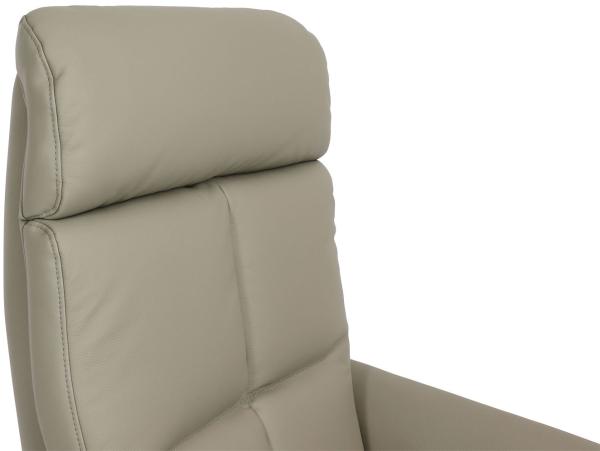 Relaxsessel HWC-L10, Design Fernsehsessel TV-Sessel Liegesessel, Liegefunktion drehbar, Voll-Leder ~ grau Bild 8