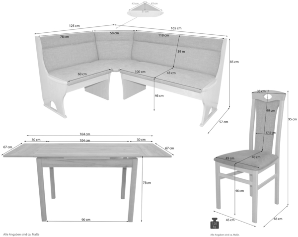 4tlg. Eckbankgruppe "Zac", mit Truheneckbank, schwarz, Bezug grün Bild 9